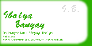 ibolya banyay business card