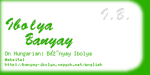 ibolya banyay business card
